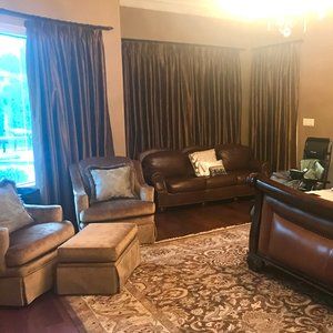 Luxury Designer Curtain Drapery Panels, Blackout & Lined